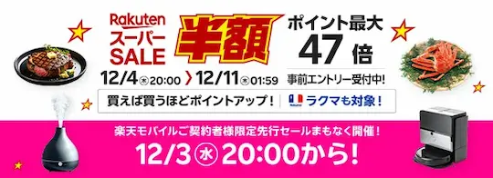 楽天スーパーSALE 2025/12