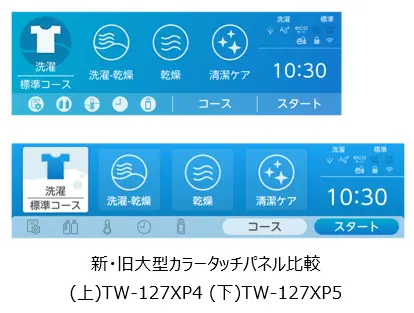 東芝 TW-127XP5 カラータッチパネルの比較